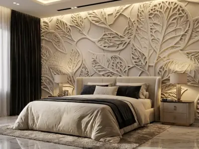  modern panel wall decor set relief stl mural CNC 276 3D model