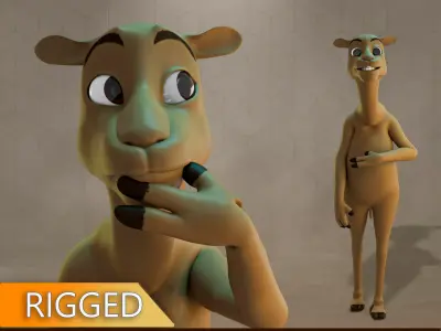 Stylized Camel Rigged Low-poly 3D model