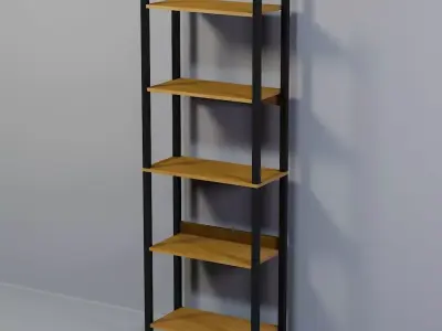 shelf industrial five niches Low-poly 3D model