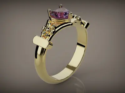 Heart flowers Ring for female  Free 3D print model