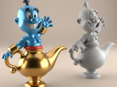 Fun Genie Lamp 3D STL File for Desk Decor Toys 5 3D print model
