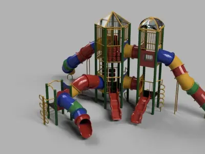 Playground set Low-poly 3D model