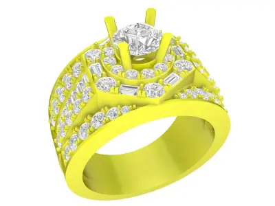 A7576 Luxury Korean Style Diamond Men Ring 3D Model 3D print model