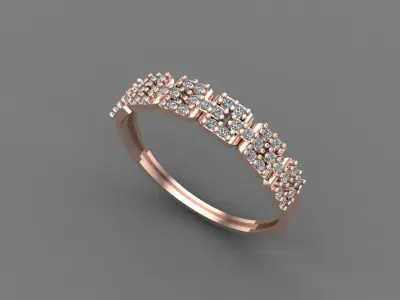 Women Ring Diamond Stone STL 3DM Lightweight Printable 3D print model 62