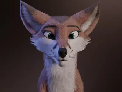 Lilly Female Fox 3D model