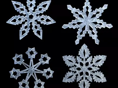 Snowflakes four Low-poly 3D model
