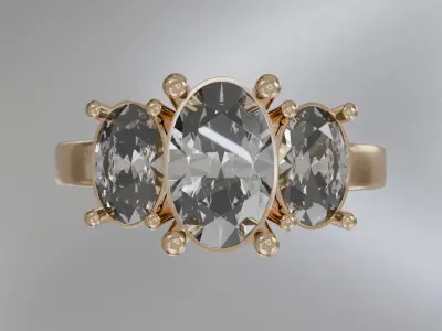 Diamond ring 3D model 3D model