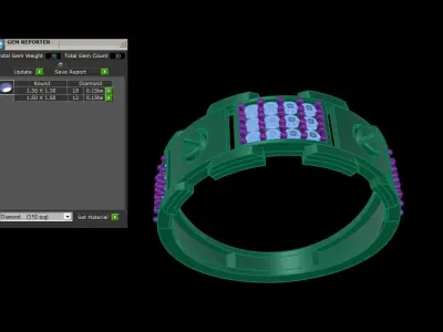 Mens gemstone diamond men Ring with details images 46 3D print model
