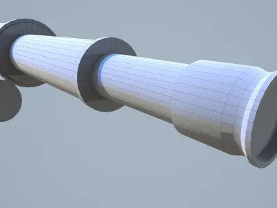 Wood Teleskop  Low-poly 3D model
