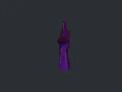 Purple Star Christmas Tree Topper Low-poly 3D model