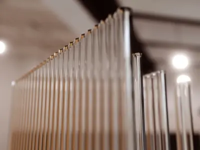 Fluted Glass Panes 01 Low-poly 3D model