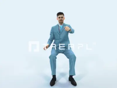 Posture 20L Driver Driving Sitting Elegant Man Low-poly 3D model