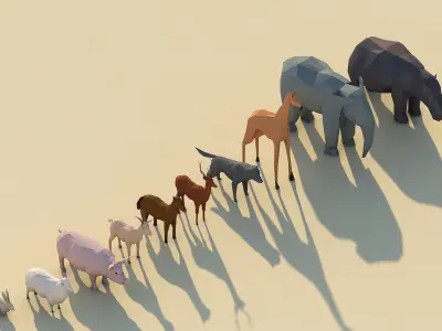 Low Poly Forest Animals Pack 1 Low-poly 3D model