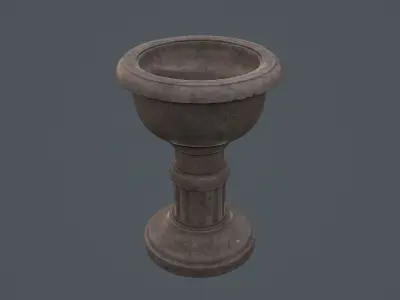 Marble Baptismal Font - PBR and Game Ready Low-poly 3D model
