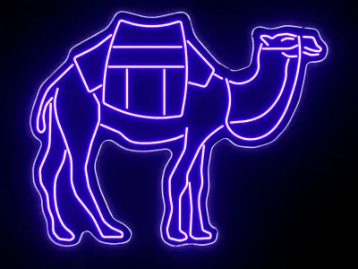 Camel Neon Sign 3D model