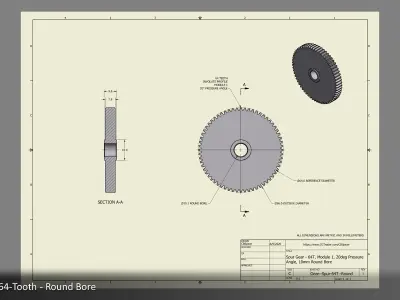 64-Tooth Spur Gear 03 3D print model