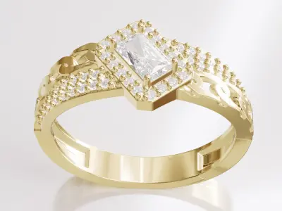 Jewelry Diamond Ring Model RG65 Free 3D print model