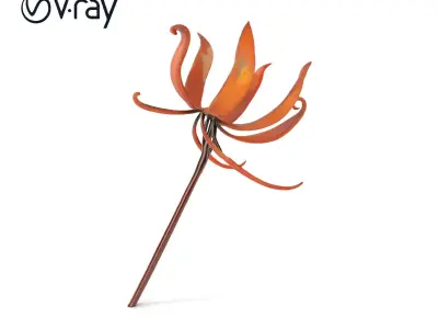 Rustic Flower Model Pack with Decorative Design Low-poly 3D model