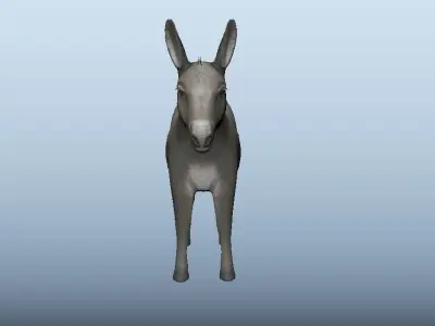 Donkey Animated Low-poly 3D model