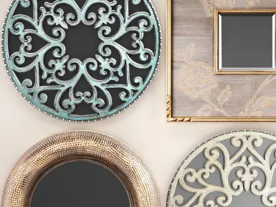 Collection of decorative mirrors 2 3D model