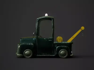 Stylized Cartoon Tow Truck 3D model