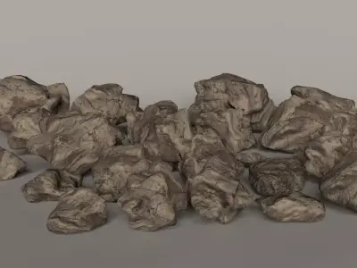 Rock Pack PBR materials Free low-poly 3D model