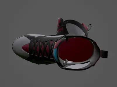 PBR Air Jordan 7-retro sneakers Bordeaux colorway Low-poly 3D model