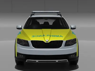 UK Ambulance Skoda Octavia 3D model