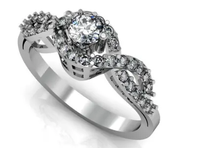daimond ring 3D print model 17