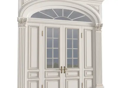 Entrance exterior front classic door Outdoor External Doors 3D model