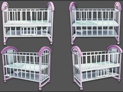 Cribs Furniture Low-poly 3D model