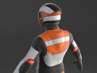 Biker Racing Motorcycle Rider 3D model