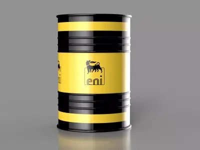 Realistic ENI Oil Barrel 3D Model Low-poly 3D model