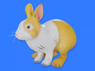 Bunny toon style 1 Low-poly 3D model