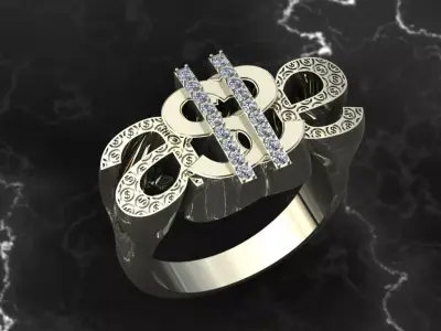 dollar ring 3D print model