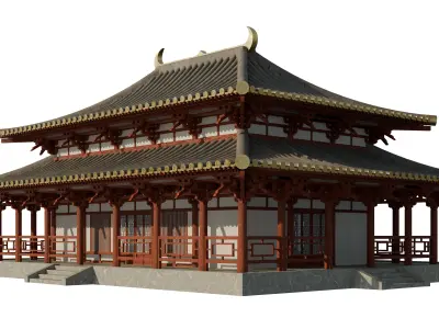 traditional japanese houses pack 2 3D model