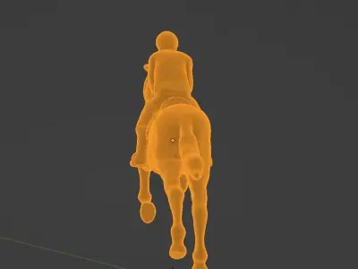 Horse and Rider in jumping pose I 3D Print ready model 3D print model