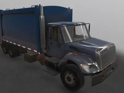 Garbage Truck International 7400 Low-poly 3D model