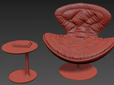 LEATHER LOUNGE CHAIR 3D model purchase