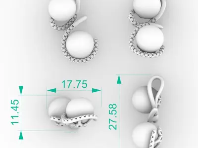 Double Pearl Pendant 3D print model