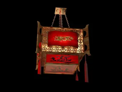 Chinese red lantern  3D model 49