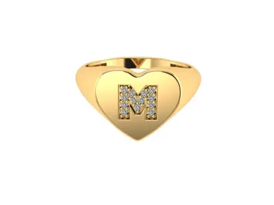 anel letra m 3D print model