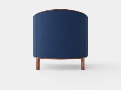 Ryder armchair indigo Low-poly 3D model