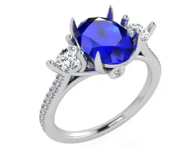 Oval Cut Ring 3568 3D print model