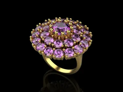 Ring with stones N24 3D print model