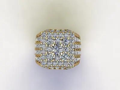 Popular Asia model man ring with cad file 3dm R9 3D model