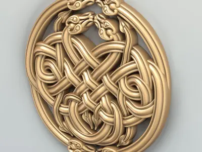Carved decor central 031 Celtic 3D model