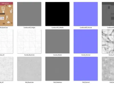 Cardboard Boxes Collection 05- PBR Low-Poly Low-poly 3D model