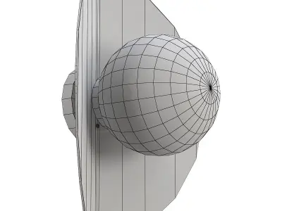 kernel-2366-1w gold wall light with ball in middle 3D model