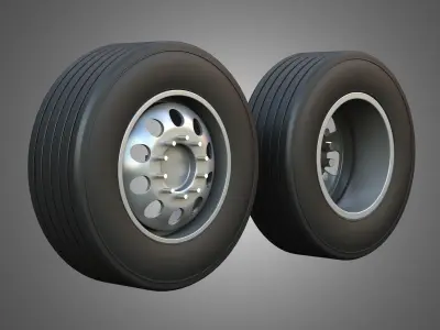 Twin Truck Wheels and Tires TWT5 3D print model